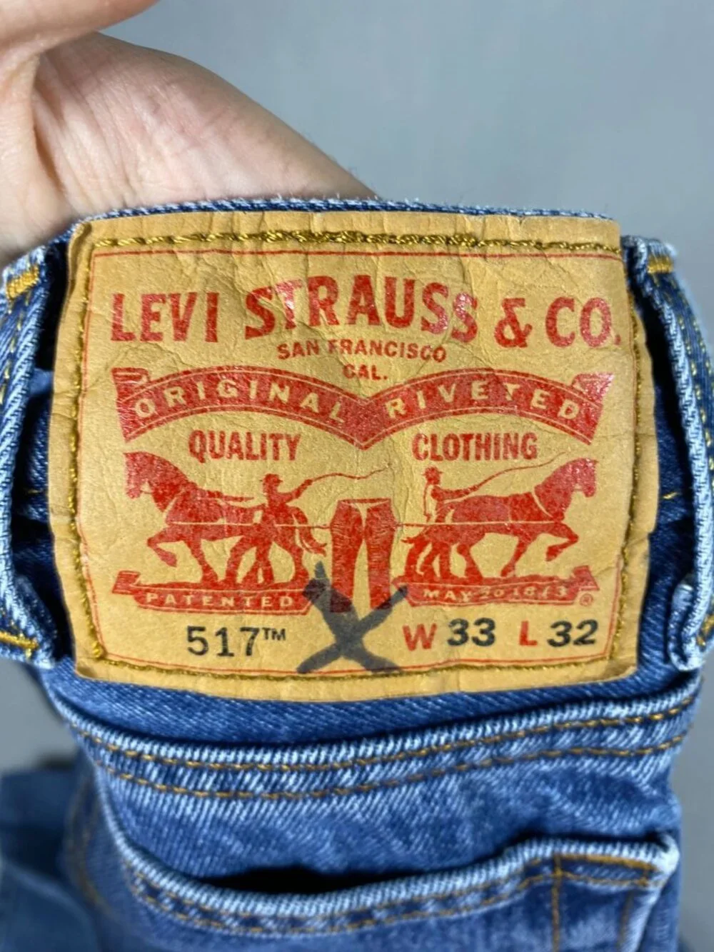 Levis 517 Bootcut Blue Denim Jeans Mens W33 L32 Classic Fit